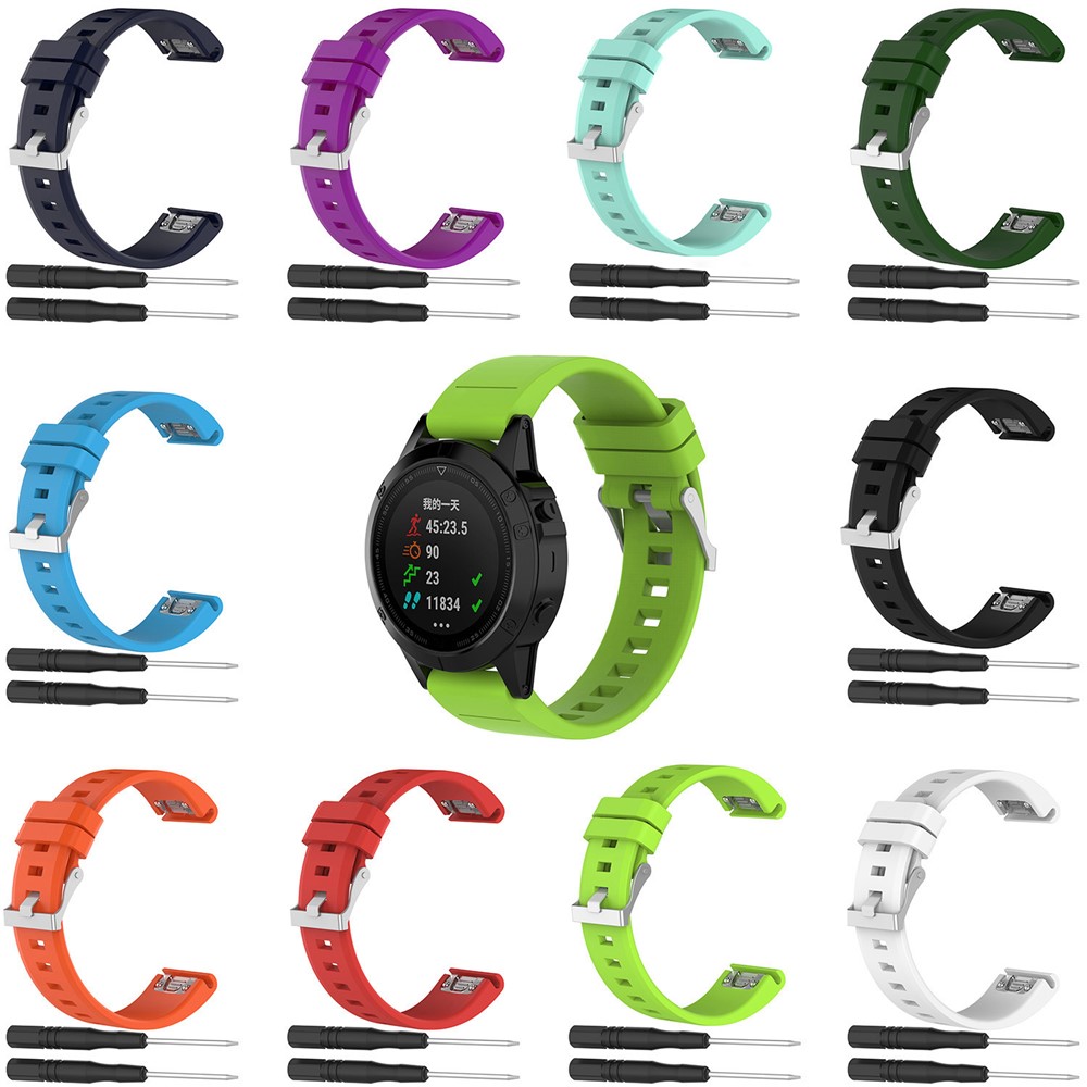 For Garmin fenix5 / forerunner 935 Rhombus Texture Watch Band Soft Silicone Wrist Watchband Replacement - Orange-3