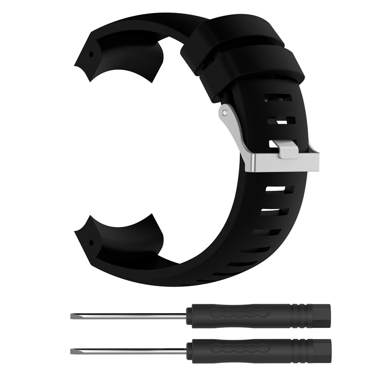 Soft Silicone Watch Strap with Installation Tools for Suunto Core Alu Black - Black-1