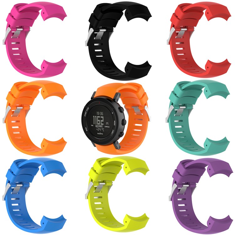 Soft Silicone Watch Strap with Installation Tools for Suunto Core Alu Black - Black-4