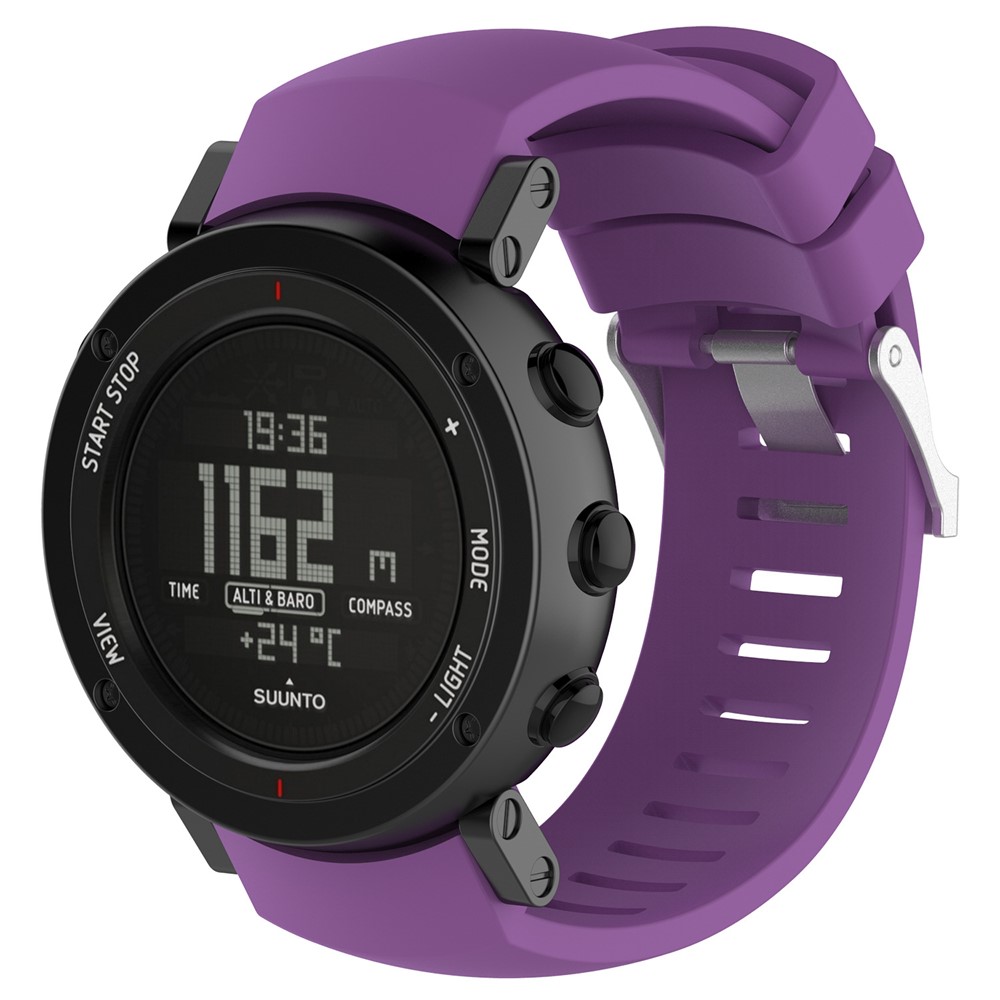 Classic Buckle Silicone Watch Strap with Installation Tools for Suunto Core Alu Black - Purple-2
