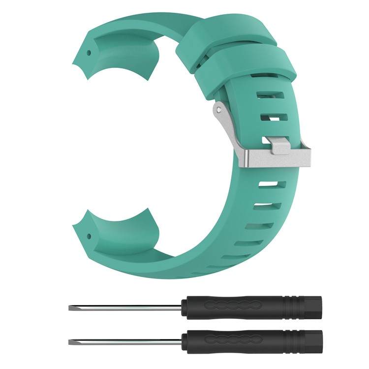Silicone Wrist Watch Band with Installation Tools for Suunto Core Alu Black - Cyan-1