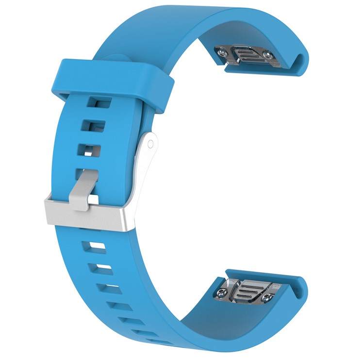 For Garmin fenix5s / quickfit Soft Silicone Rhombus Texture Wrist Watchband Watch Band Strap Replacement 20mm - Blue-1