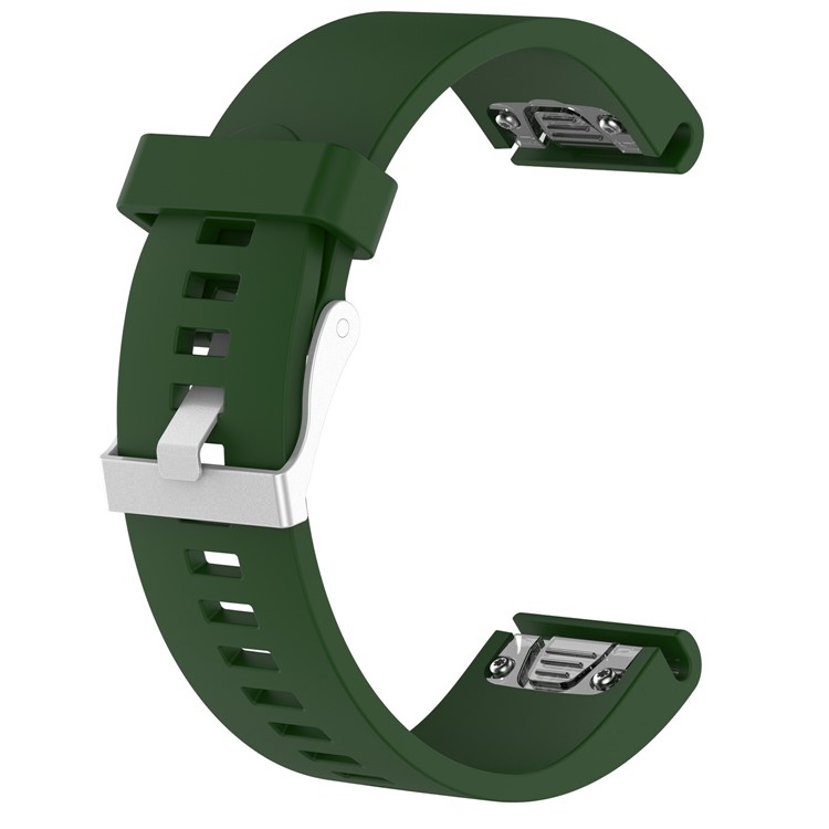 Soft Silicone Rhombus Texture Wrist Watchband Watch Band Strap Replacement for Garmin fenix5s / quickfit 20mm - Army Green-1
