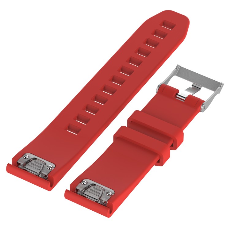 Rhombus Texture Soft Silicone Wrist Watch Band Strap Replacement for Garmin fenix5s / quickfit 20mm - Red-2