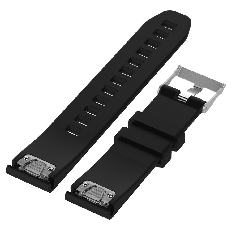 Rhombus Texture Soft Silicone Wrist Watchband Watch Band Strap Replacement for Garmin fenix5s / quickfit 20mm - Black-2