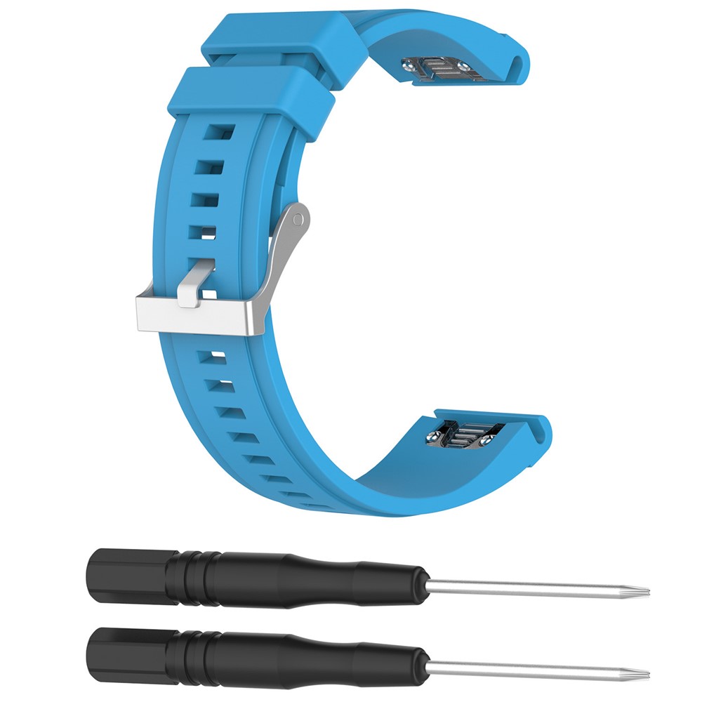 Soft Silicone 26mm QuickFit Wrist Watch Strap for Garmin Fenix 5X / Fenix 3 HR / Quatix 3 / D2 - Baby Blue-5