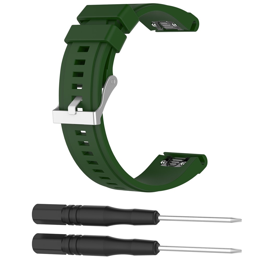 Soft Silicone 26mm QuickFit Watch Bracelet Band for Garmin Fenix 5X / Fenix 3 HR / Quatix 3 / D2 - Army Green-3
