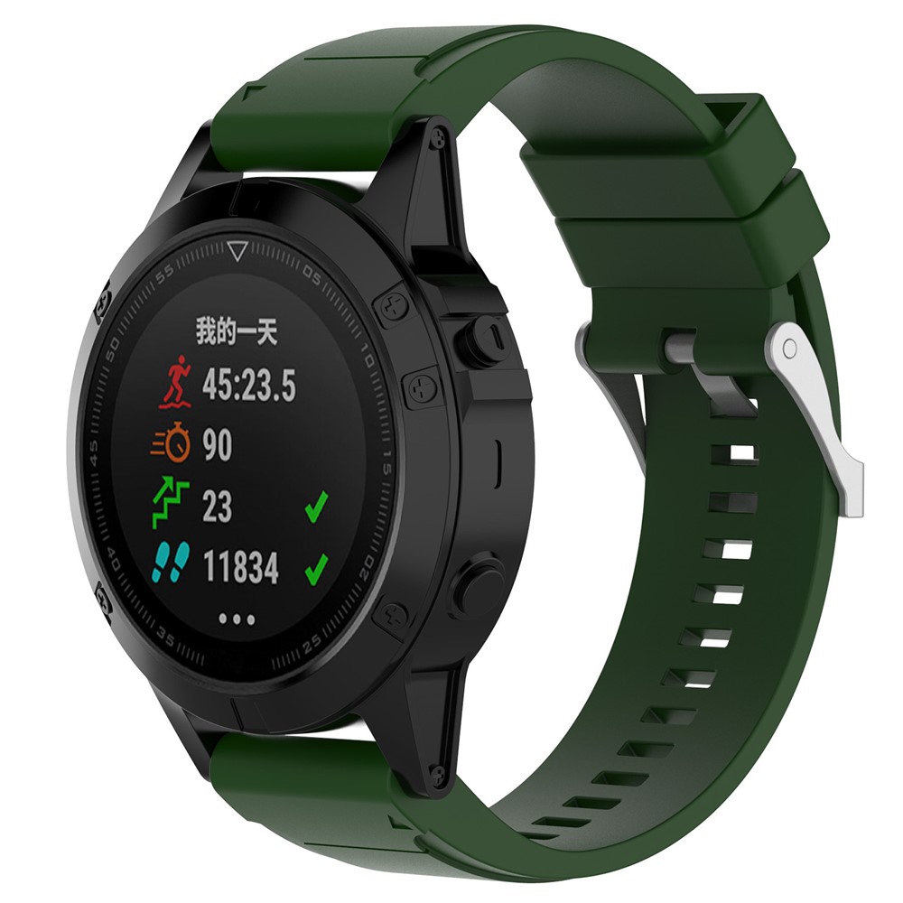 Soft Silicone 26mm QuickFit Watch Bracelet Band for Garmin Fenix 5X / Fenix 3 HR / Quatix 3 / D2 - Army Green-4