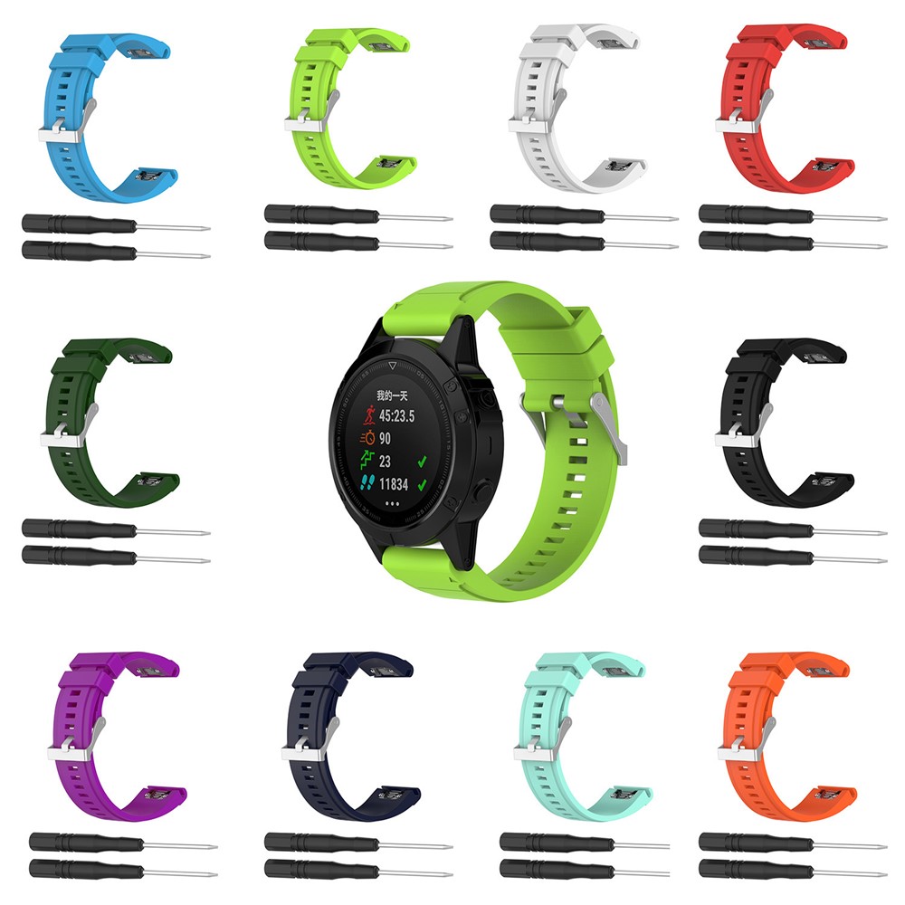 Soft Silicone 26mm QuickFit Watch Bracelet Band for Garmin Fenix 5X / Fenix 3 HR / Quatix 3 / D2 - Army Green-5