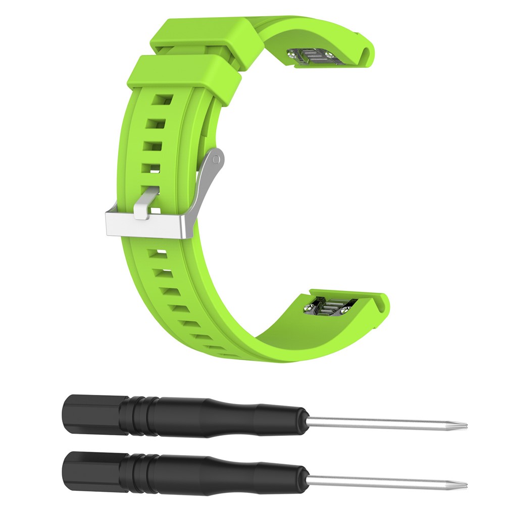 26mm QuickFit Silicone Soft Watch Strap Replacement for Garmin Fenix 5X / Fenix 3 HR / Quatix 3 / D2 - Green-5
