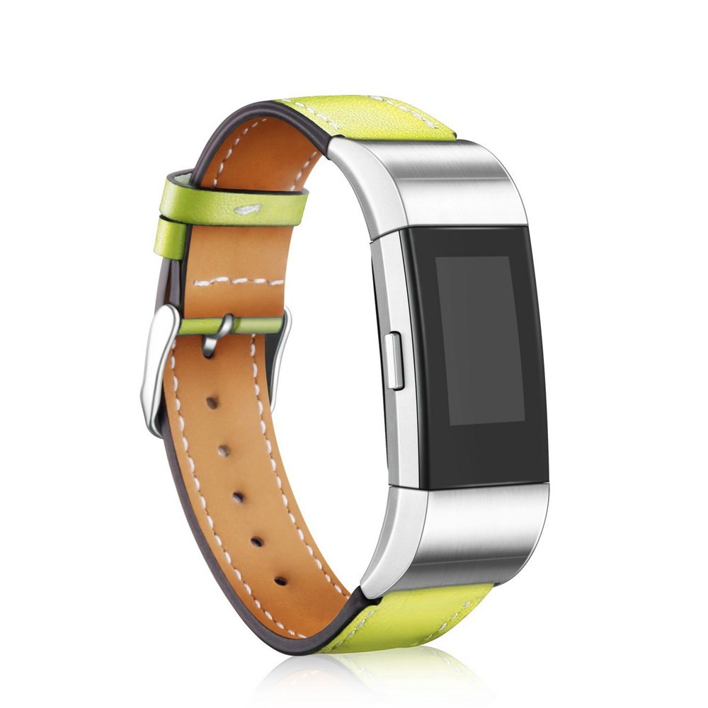 Genuine Leather Elegant Watch Band Replacement for Fitbit Charge 2 - Yellow-2