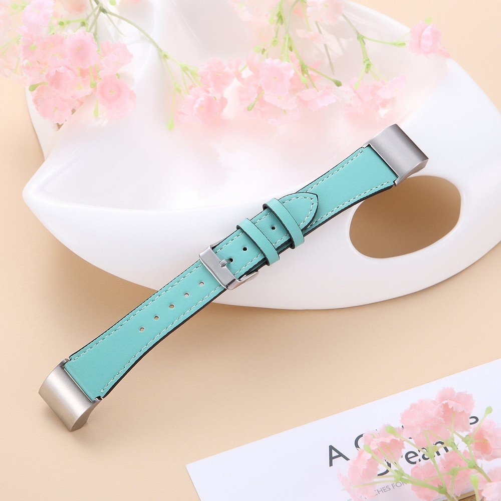 Chic Genuine Leather Watch Strap Watch Band Replacement for Fitbit Charge 2 - Green-6