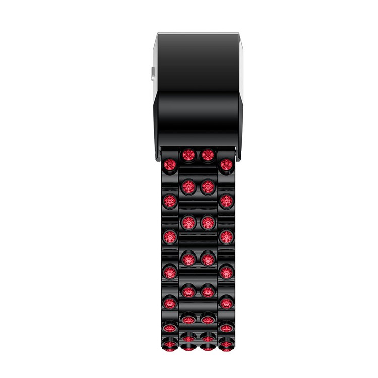 Luxury Diamond Shapes Alloy Watch Band Replacement for Fitbit Charge 2 - Black + Red-4