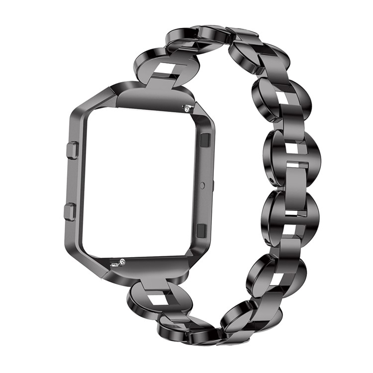 Diamond Shape Inlaid Stainless Steel Link Chain Wrist Watch Band (without Frame) for Fitbit Blaze - Black-3