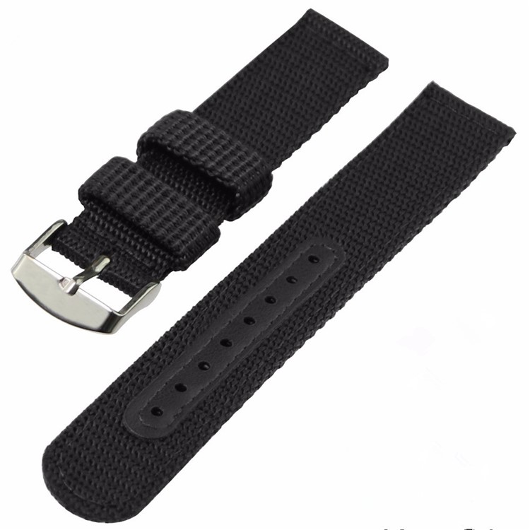

Nylon Wear Resistant Watchband Wristband 20mm - Black