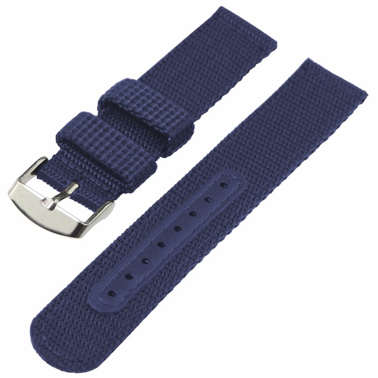 

Nylon Adjustable Replacement Fabric Sport Watchband Strap 22mm - Blue