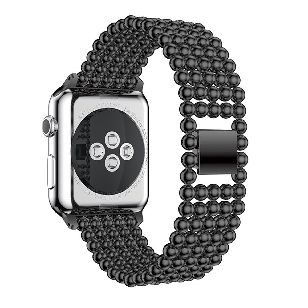Solid Zinc Alloy Beads Link Chain Watch Band for Apple Watch Series 4 40mm / Series 3 2 1 38mm - Black-3