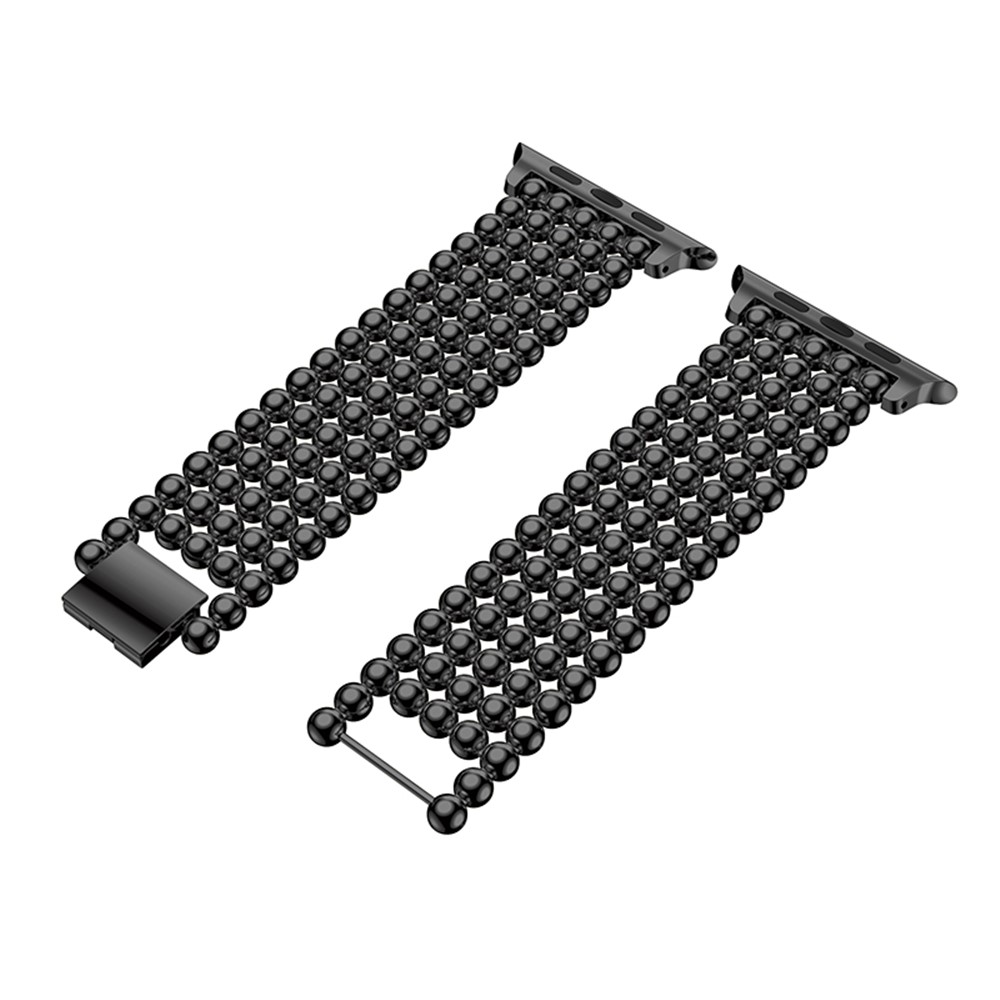 Solid Zinc Alloy Beads Link Chain Watch Band for Apple Watch Series 4 40mm / Series 3 2 1 38mm - Black-4
