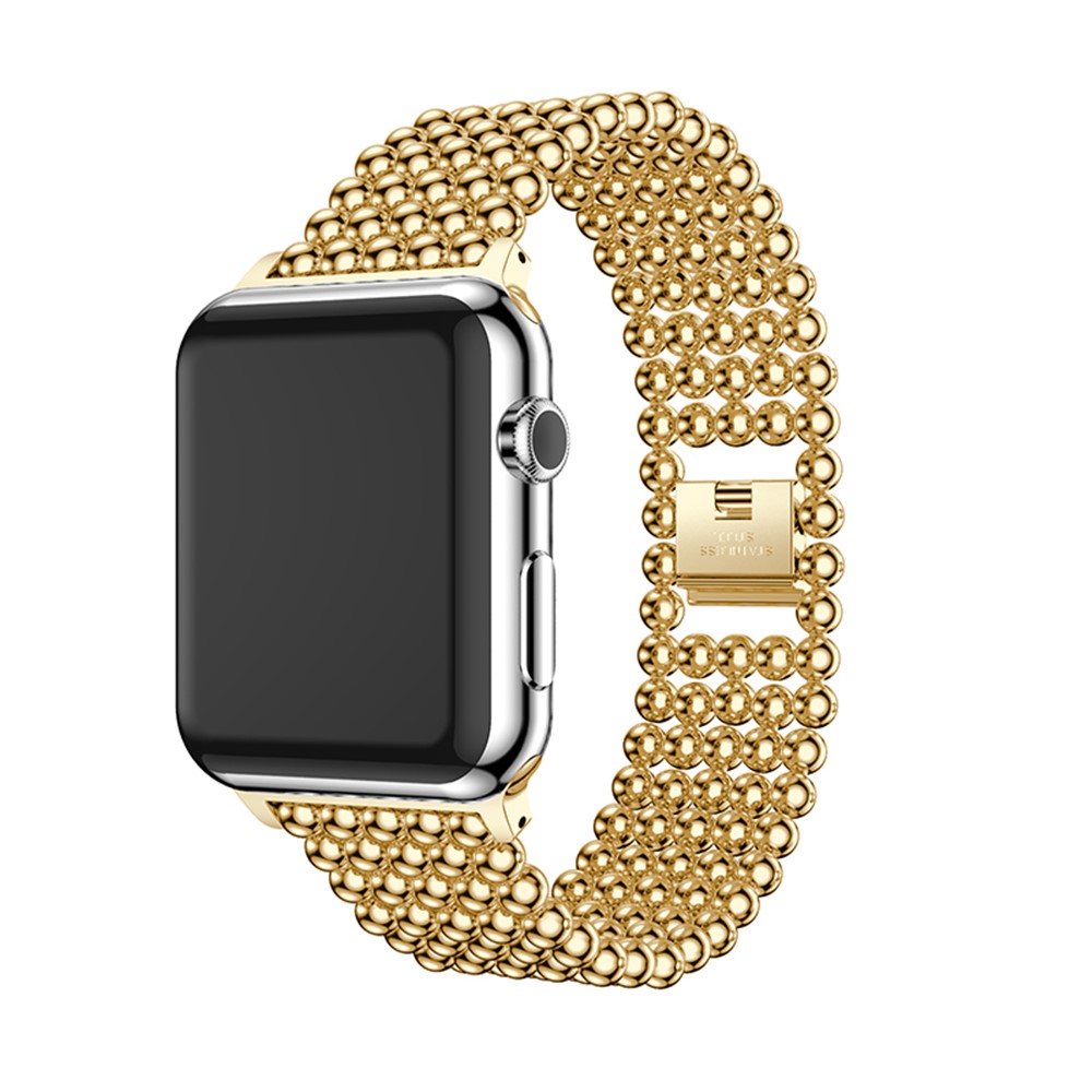 Solid Zinc Alloy Beads Link Chain Wrist Watch Band for Apple Watch Series 4 40mm / Series 3 2 1 38mm - Gold Color-2
