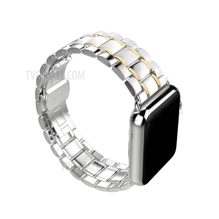 Solid Zinc Alloy Beads Link Chain Watch Strap Replacement for Apple Watch Series 2 Series 1 38mm - Silver Color-5