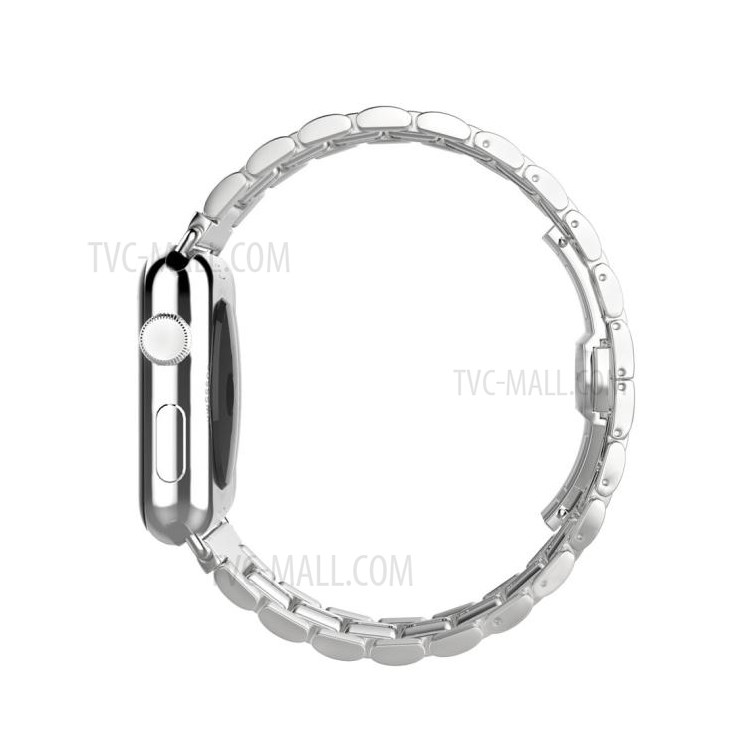 Solid Zinc Alloy Beads Link Chain Watch Strap Replacement for Apple Watch Series 2 Series 1 38mm - Silver Color-6