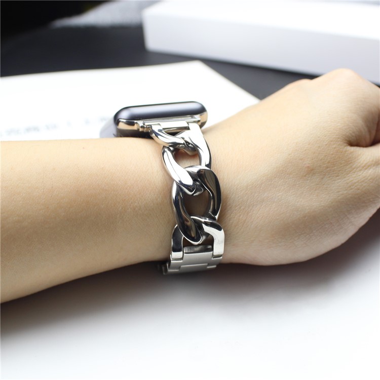 Solid Stainless Steel Chain Link Watch Band for Apple Watch Series 2 38mm / 42mm - Silver-7