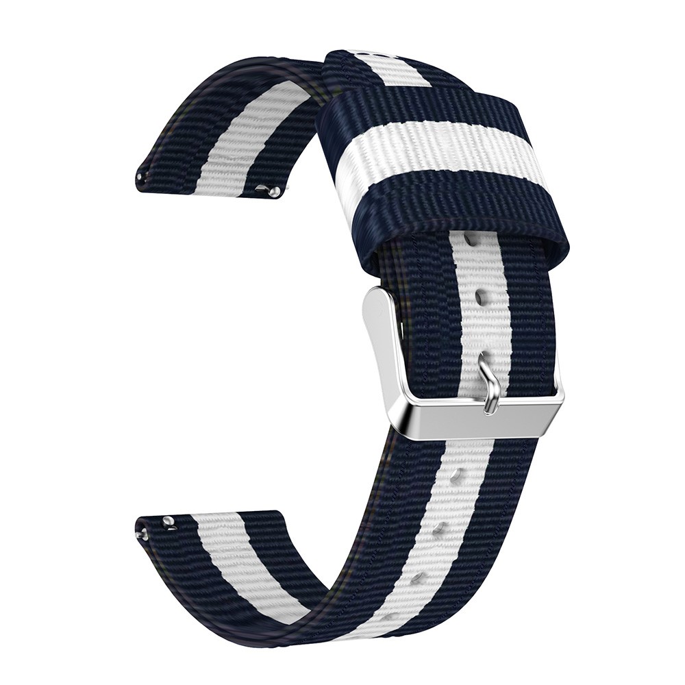 Woven Nylon Adjustable Replacement Watch Band for Samsung Gear S3 Frontier / Classic - Dark Blue / White-7