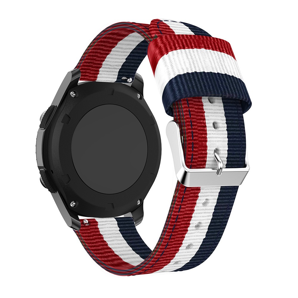 Adjustable Woven Nylon Replacement Watch Strap for Samsung Gear S3 Frontier / Classic - Dark Blue / White / Red-2