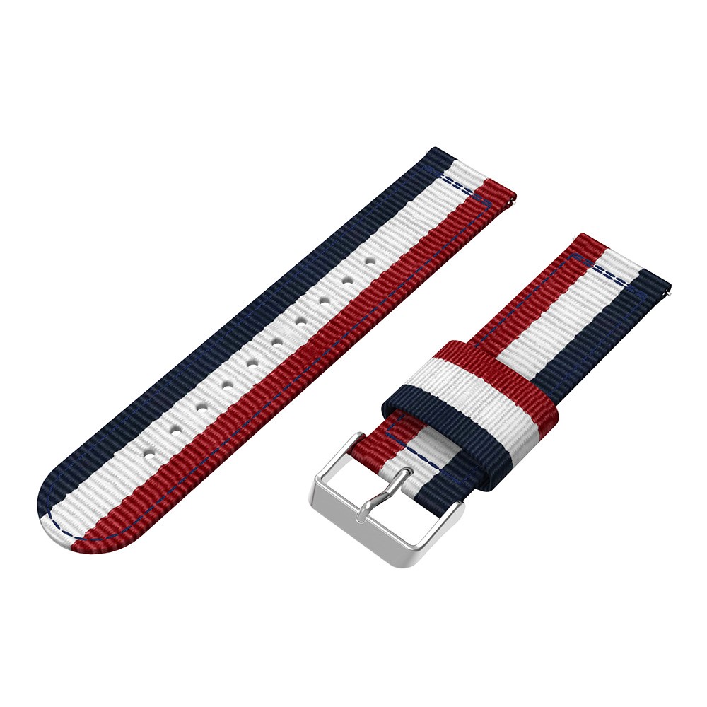 Adjustable Woven Nylon Replacement Watch Strap for Samsung Gear S3 Frontier / Classic - Dark Blue / White / Red-3
