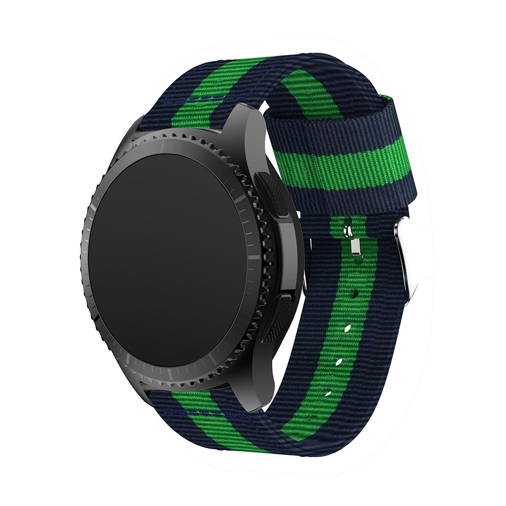 Woven Nylon Adjustable Watch Band Replacement for Samsung Gear S3 Frontier / Classic - Dark Blue / Green-1