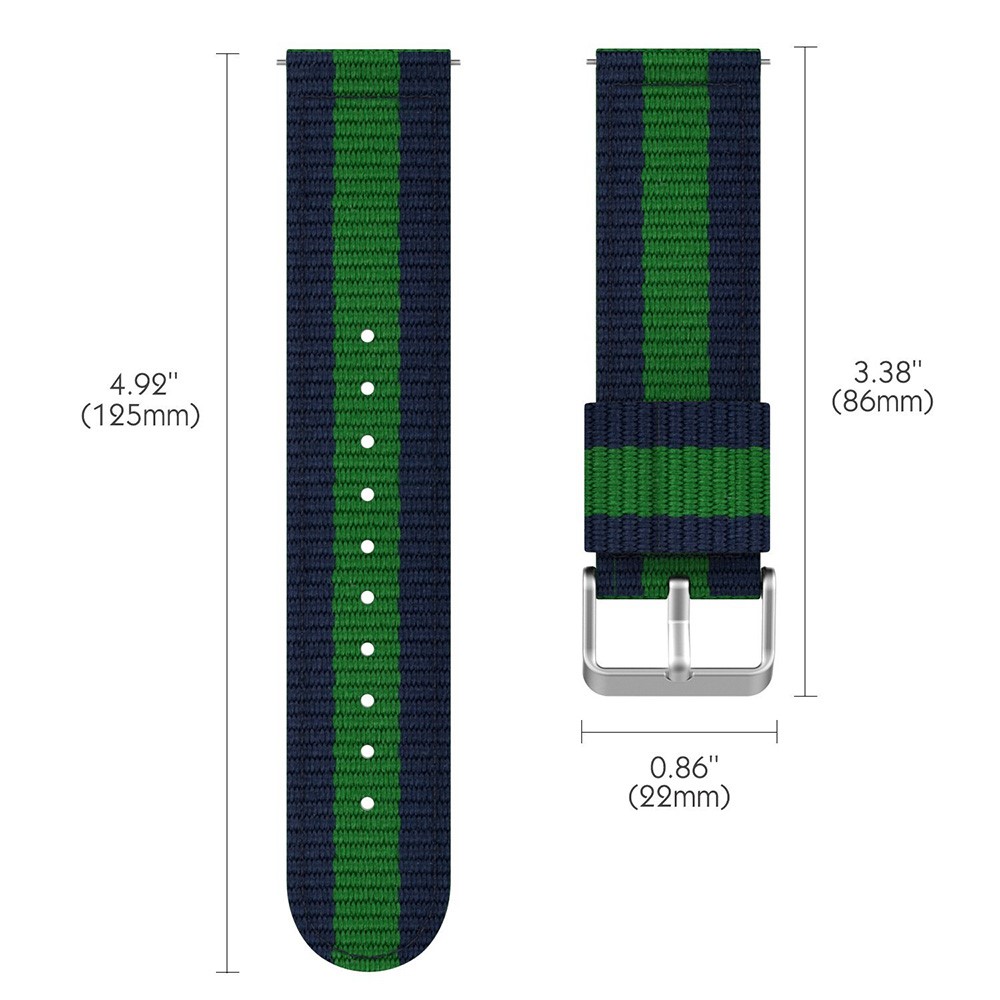 Woven Nylon Adjustable Watch Band Replacement for Samsung Gear S3 Frontier / Classic - Dark Blue / Green-3