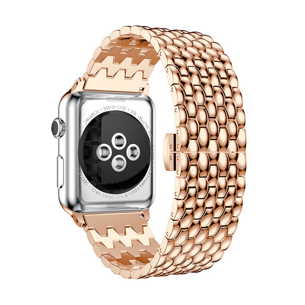 316L Stainless Steel Watch Strap Replacement for Apple Watch Series 4 40mm / Series 3 / 2 / 1 38mm - Rose Gold Color-4