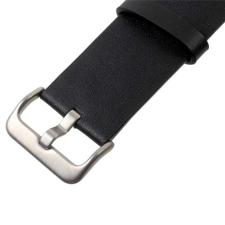 PU Leather Watch Strap Replacement with Metal Frame for Fitbit Blaze - Black-5