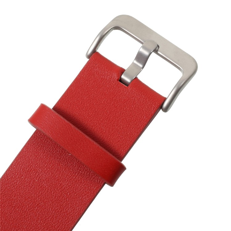 PU Leather Watch Band Replacement with Metal Frame for Fitbit Blaze - Red-5