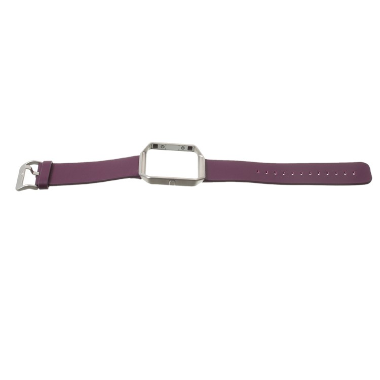 PU Leather Watch Band with Metal Frame Housing for Fitbit Blaze - Purple-5