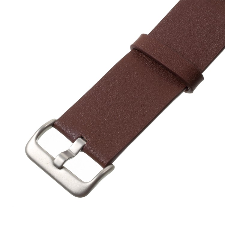 PU Leather Wrist Watch Strap with Metal Frame for Fitbit Blaze - Brown-5