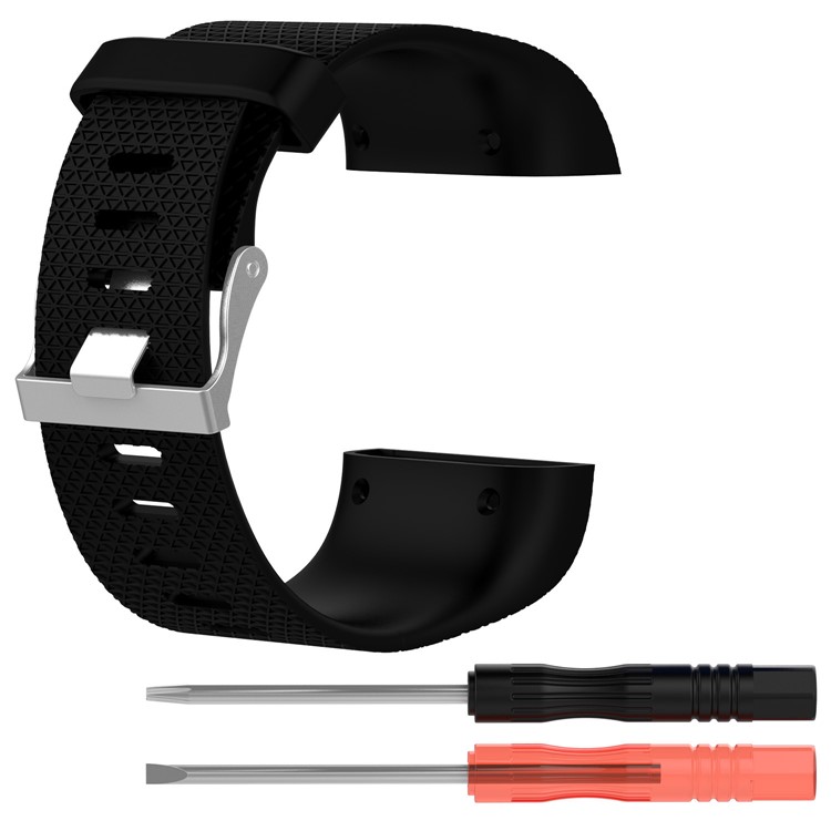 Soft TPE Watch Strap with Installation Tools for Fitbit Surge - Black, Size: L-1