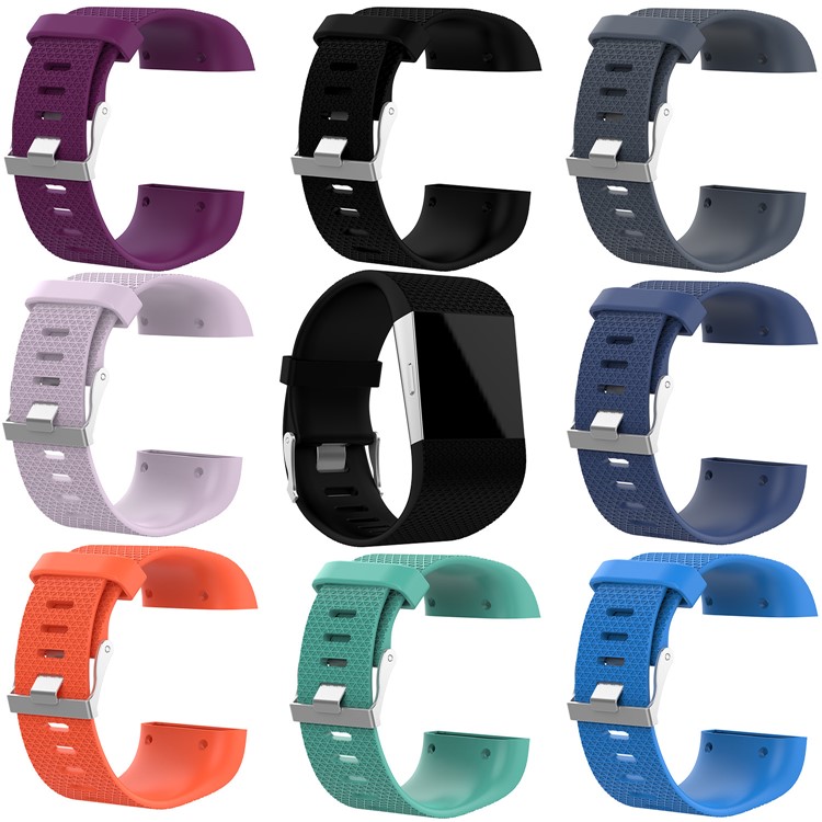 Soft TPE Watch Strap with Installation Tools for Fitbit Surge - Black, Size: L-5