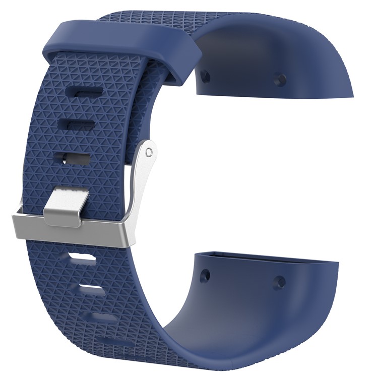 Metal Buckle Soft TPE Watch Band with Installation Tools for Fitbit Surge - Dark Blue, Size: S-2
