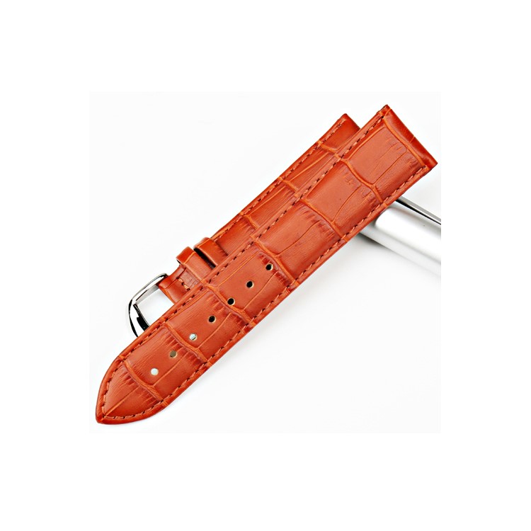 

Universal Bamboo Joint Calfskin Leather Wrist Watch Strap - Light Brown / Width 22mm