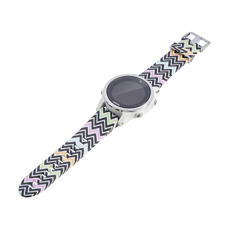 20mm Replacement Quick Fit Silicone Watch Band Strap Bracelet for Garmin Fenix 5s - Stripe Pattern-3