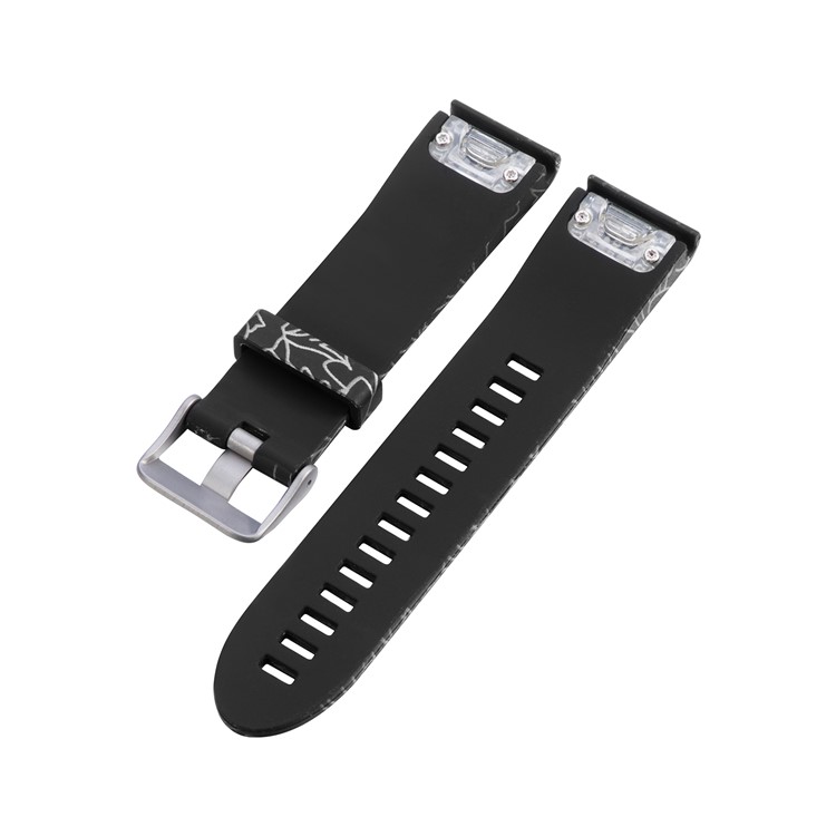 20mm Width Replacement Quick Fit Silicone Watch Band Strap Bracelet for Garmin Fenix 5s - Flower Pattern-4