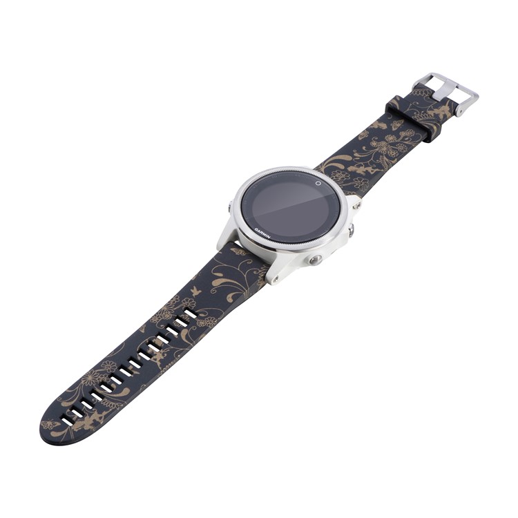 20mm Replacement Quick Fit Silicone Watchband Strap Bracelet for Garmin Fenix 5s - Unique Flowers-3