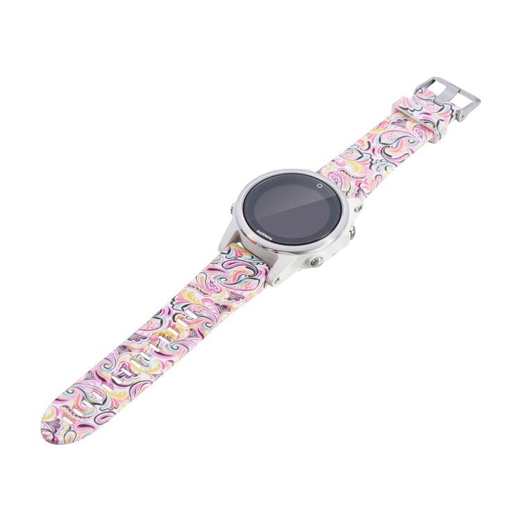 20mm Replacement Quick Fit Silicone Watch Band for Garmin Fenix 5s - Colorized Pattern-3