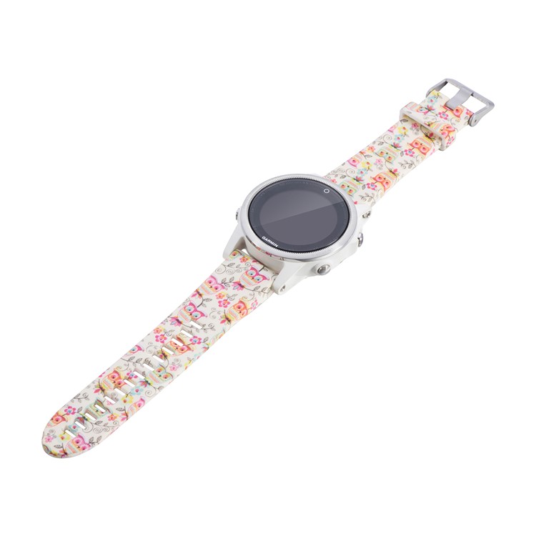 20mm Replacement Quick Fit Silicone Watch Wristband Strap Bracelet for Garmin Fenix 5s - Owl Pattern-3