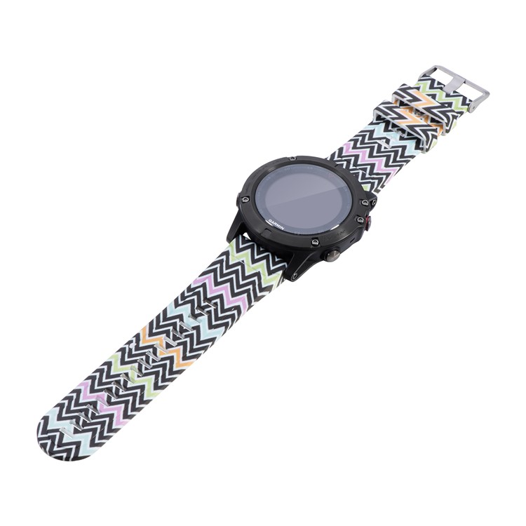 26mm Silicone Watch Band Strap Bracelet for Garmin Fenix3 Quatix 3 Fenix 5X Fenix 3 HR Smart Watch - Stripe Pattern-4