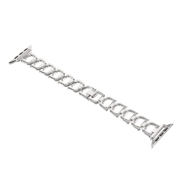 Letter D Link Chain Wrist Watch Band for Apple Watch Series 3 Series 2 Series 1 42mm - Silver-1