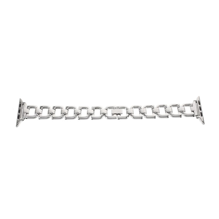 Letter D Link Chain Wrist Watch Band for Apple Watch Series 3 Series 2 Series 1 42mm - Silver-2