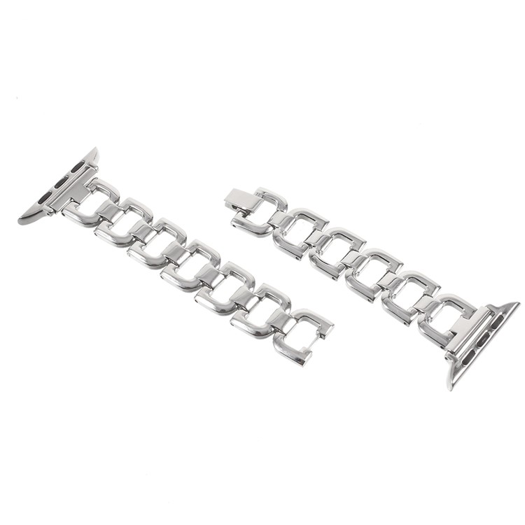 Letter D Link Chain Wrist Watch Band for Apple Watch Series 3 Series 2 Series 1 42mm - Silver-3