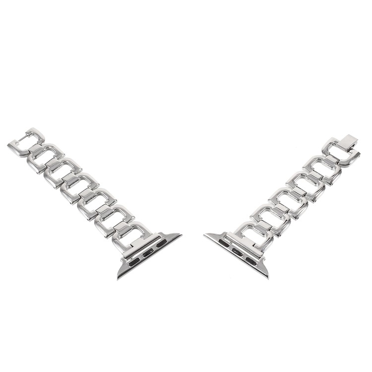 Letter D Link Chain Wrist Watch Band for Apple Watch Series 3 Series 2 Series 1 42mm - Silver-4